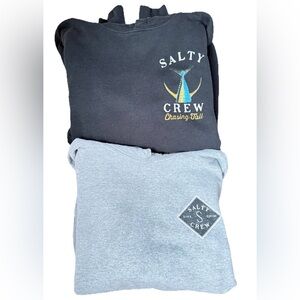 2 Salty Crew Black and Gray Sweatshirt Hoodie Size Large